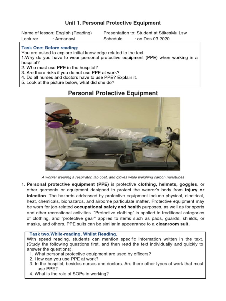 Understanding Personal Protective Equipment | PDF | Personal Protective ...
