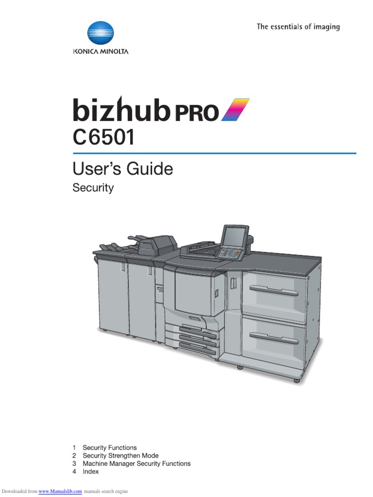 Konica Minolta Bizhub Pro C6501 User Manual Security PDF Authentication Password