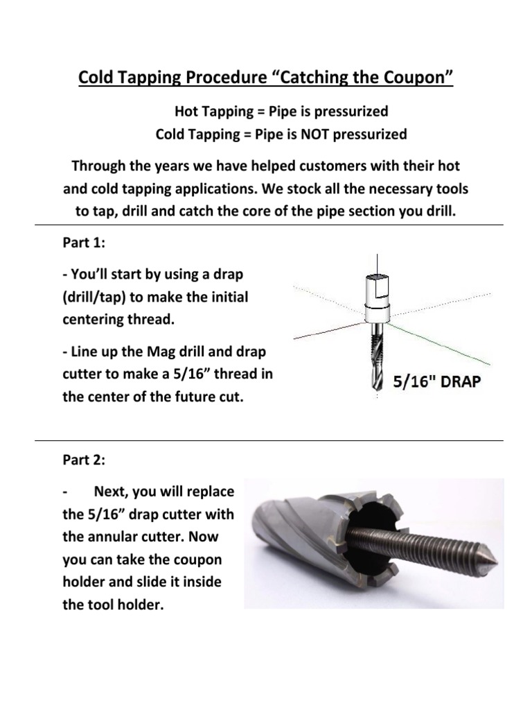 Cold Tapping Procedure "Catching The Coupon" PDF
