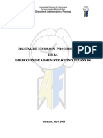 Manual de Normas y Procedimientos de Direccion de Administracion y Finanzas