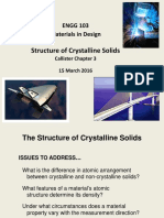 ENGG 103 Materials in Design: The Structure of Crystalline Solids