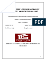 Start - Up Sample Business Plan of Stationery Manufacturing Unit Mba - I