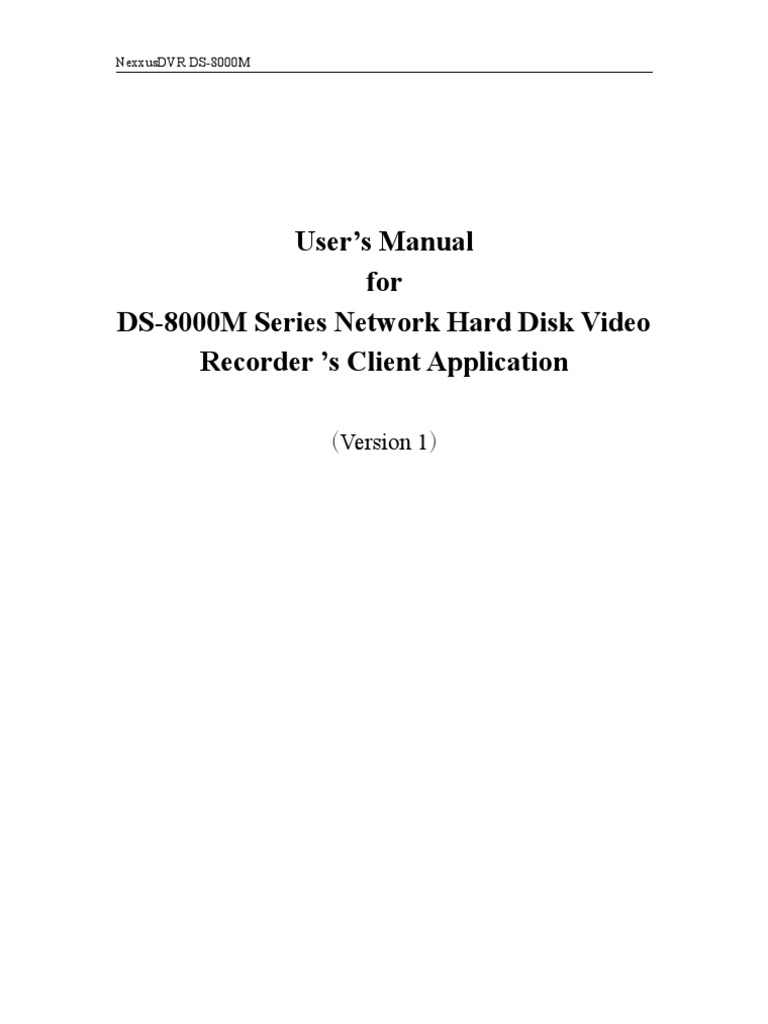 NexxusDVR DS-8000M User Manual | PDF | Button (Computing) | Server ...