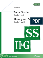 Social Studies, History and Geography Ontario Curriculum Guide