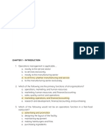 Operations Management Productivity Chapter