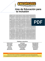 Sopa de Letras de Educación para La Inclusión