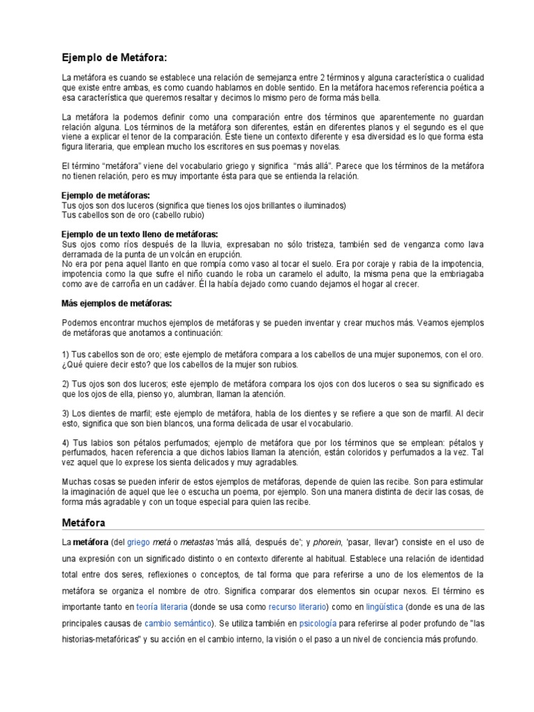 Ejemplos De Metafora 800x588