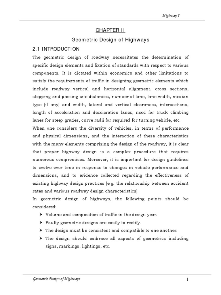 Geometric Design Principles for Highways | PDF | Traffic | Lane