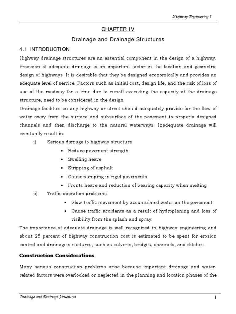 Highway Drainage Structures Overview | PDF | Flood | Drainage Basin