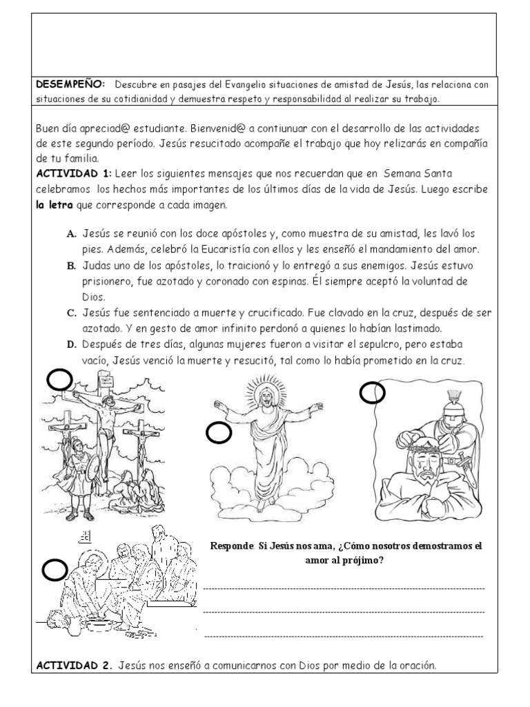 Actividades sobre la Resurrección de Jesús | PDF | La resurrección de ...
