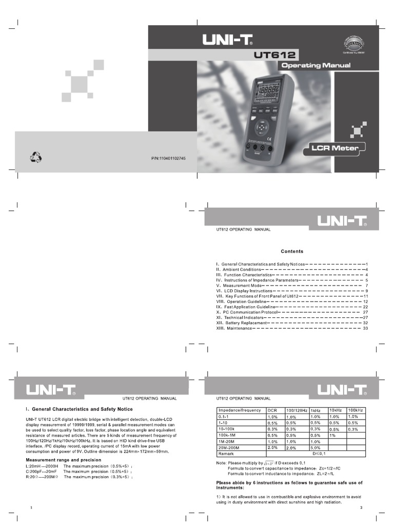UT612 User Manual Eng PDF