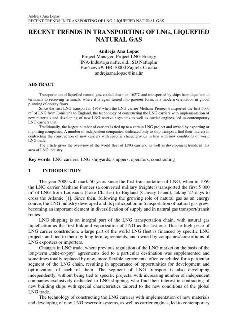 Trends in LNG Carrier Transportation | PDF | Liquefied Natural Gas | Ships