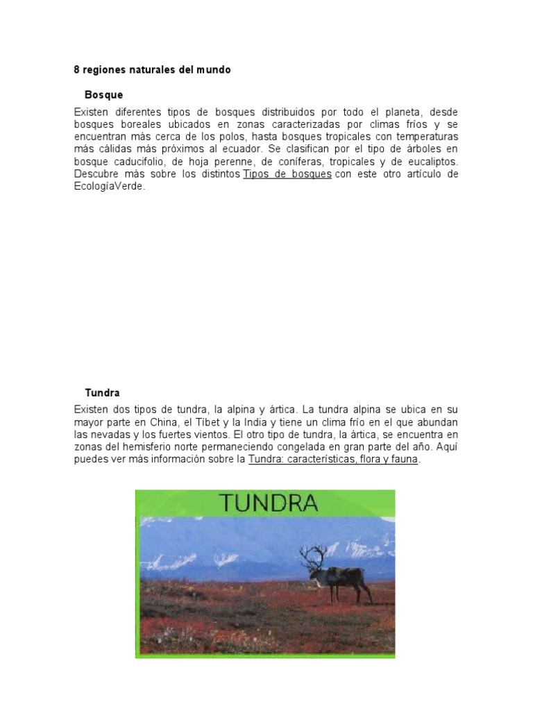 Regiones Naturales del Mundo | PDF | Desierto | Clima