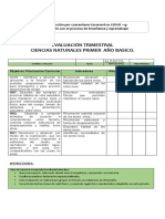 evaluación ciencias primer año