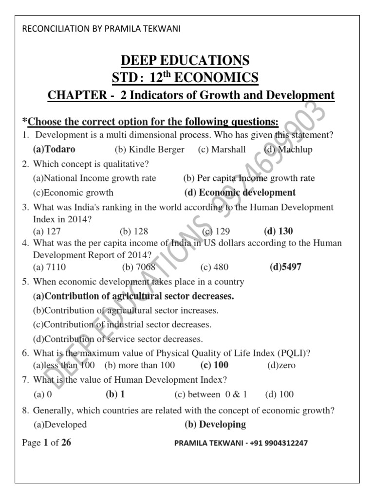 Understanding Indicators of Economic Growth and Development through