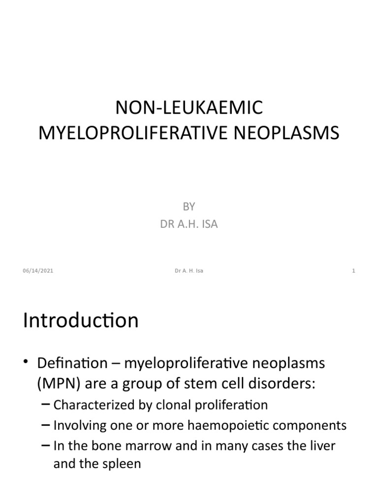 Myeloproliferative Neoplasms Overview | PDF | Blood | Hematology