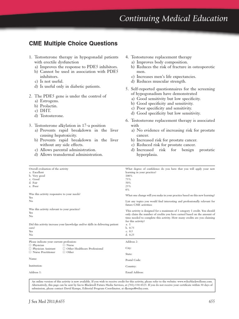 Continuing Medical Education: CME Multiple Choice Questions | PDF ...