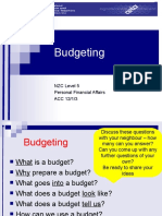 Budgeting: NZC Level 5 Personal Financial Affairs ACC 12/1/3