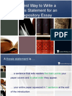 THESIS SENTENCE and EXPOSITORY ESSAY