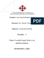 Teoría de La Prueba. - Diferencias Entre Prueba Legal e Ilícita