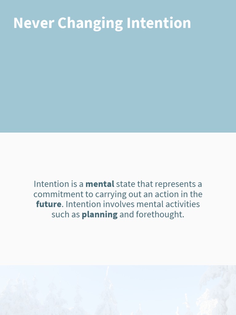 Understanding Never Changing Intention | PDF