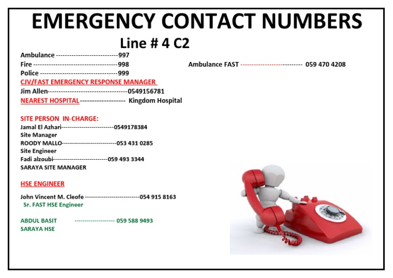 Essential Emergency Contact Numbers | PDF