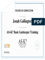 Certificate Ask Basic Gatekeeper Training 5fa50bfeb1eebf5ab10f9ad3
