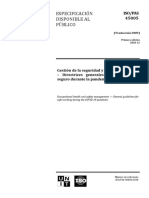 ISO 45005 Gestión de la seguridad y salud en el trabajo - Directrices generales para el trabajo seguro durante la pandemia de COVID-19