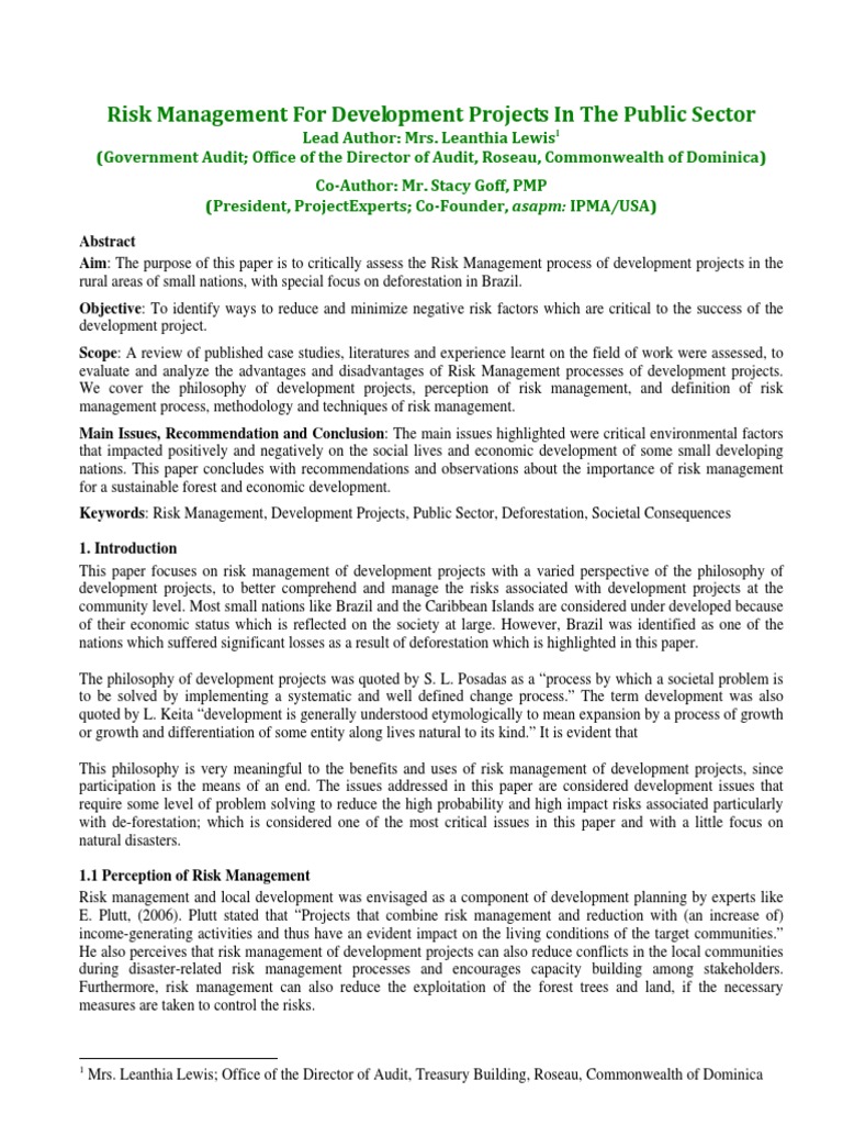 Lewis Paper | PDF | Risk Management | Deforestation