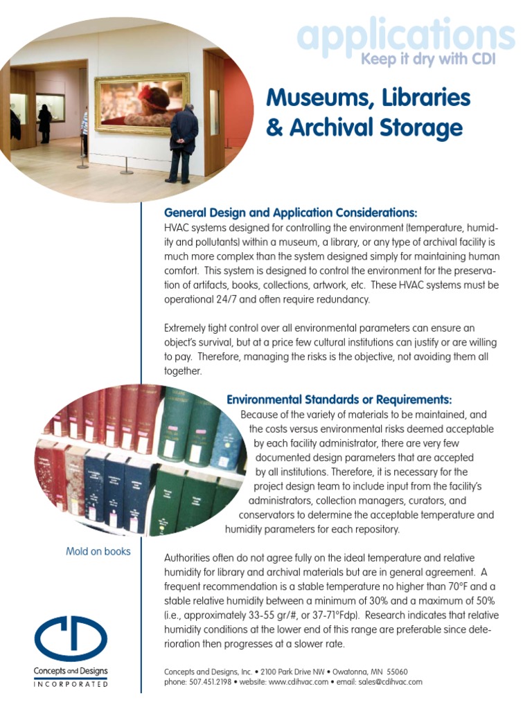 Museums & Libraries Archival Storage | PDF | Humidity | Museology