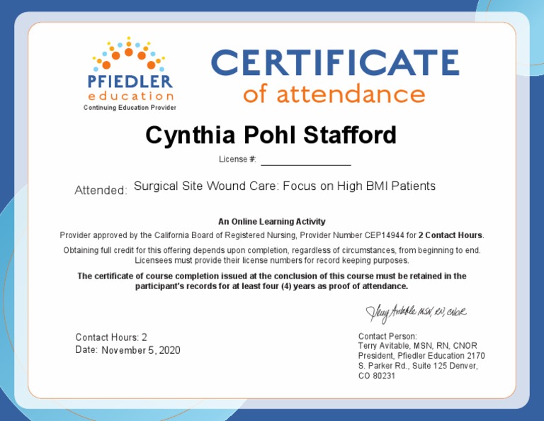 High BMI CEU Cert | PDF