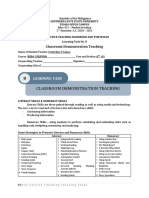 Classroom Demonstration Teaching: Learning Task