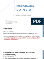 Variable, Tipe Data Dan Operator