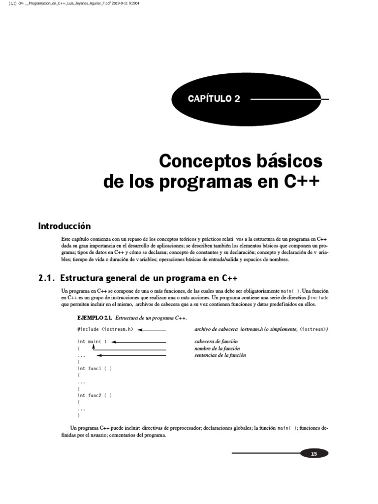 Conceptos Básicos de Programación C++ | PDF | C ++ | Desarrollo de software