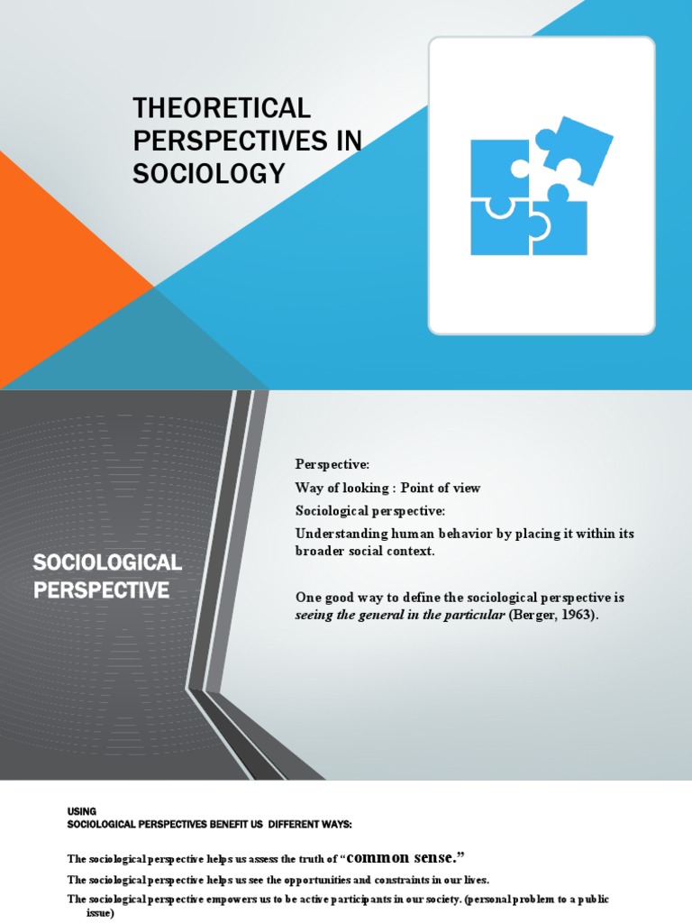 Theoretical Perspectives in Sociology PDF Sociology Scientific