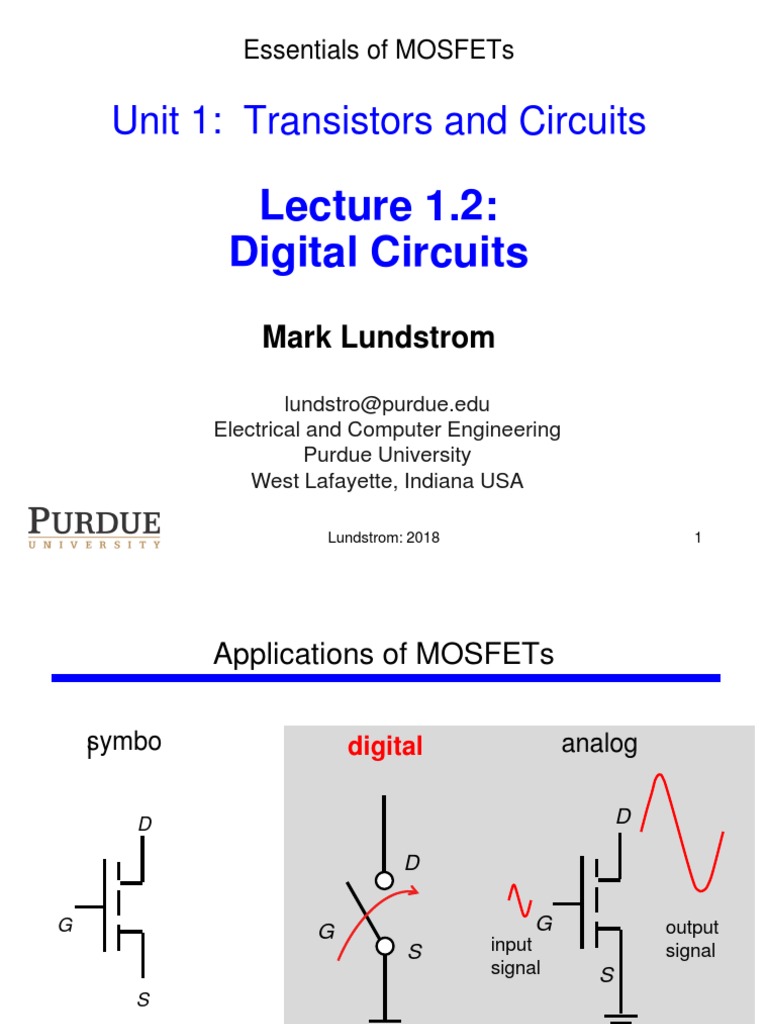 MOSFETs in Digital Circuits Explained | PDF | Cmos | Mosfet