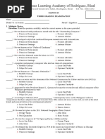 MAPEH 3rd Quarter Exam