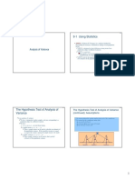 9-1 Using Statistics: Analysis of Variance Analysis of Variance