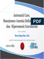 Antenatal Care, Manejemen Anemia de Siensi Besi Dan Hiperemesis Gravidarum