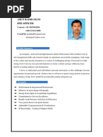 Arun HSE Officer CV