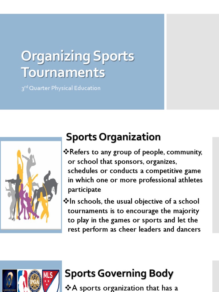 Organizing Sports Tournaments PDF Tournament Sports