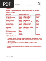 Income From Business-Problems