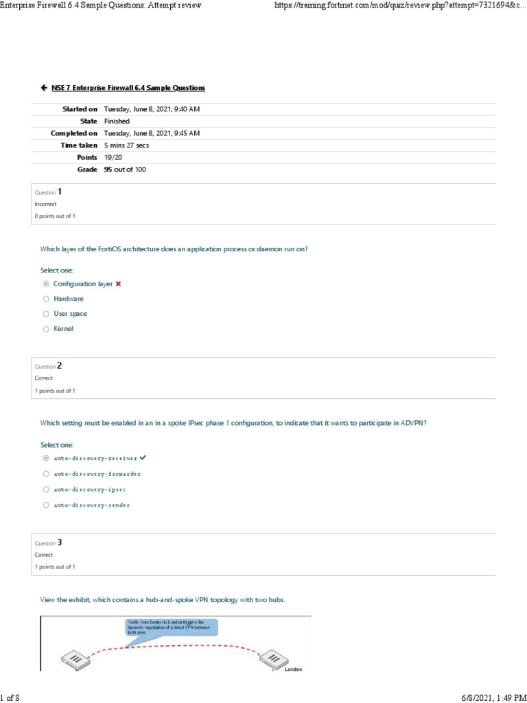 Enterprise Firewall 6.4 Sample Questions Attempt Review | PDF | File ...