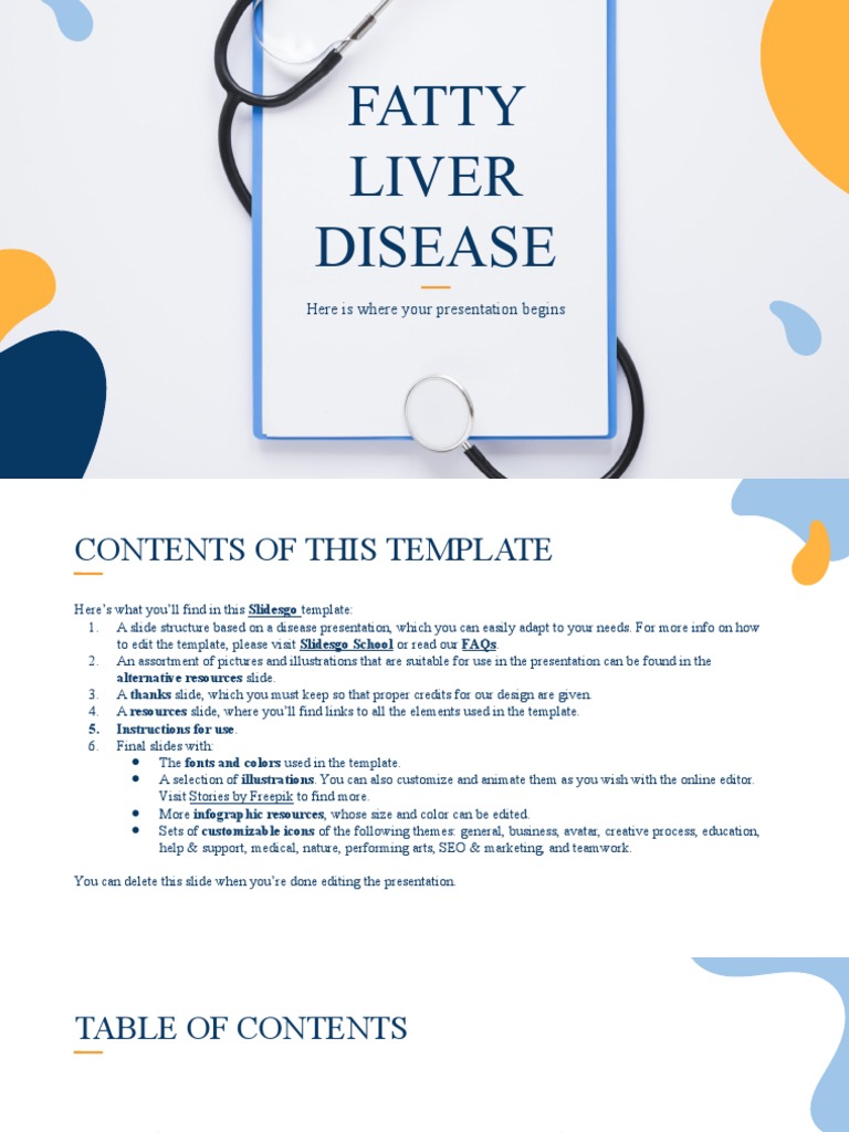 Fatty Liver Disease Presentation Template | PDF | Science & Mathematics