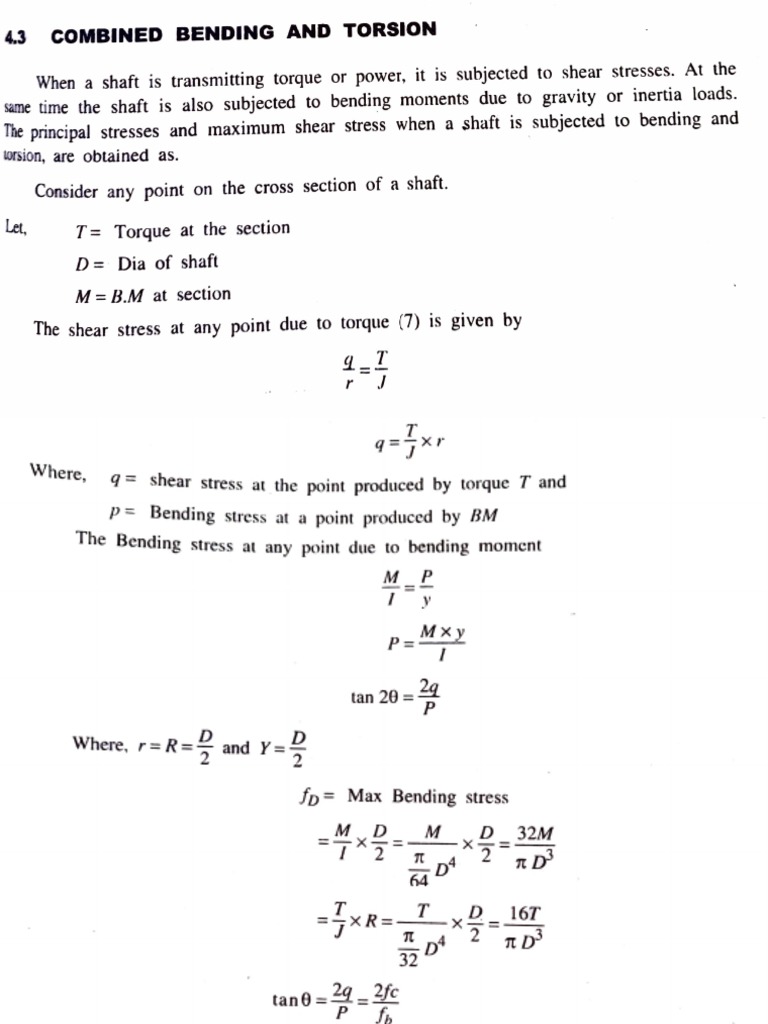 Combined Bending and Torsion Analysis | PDF | Bending | Stress (Mechanics)