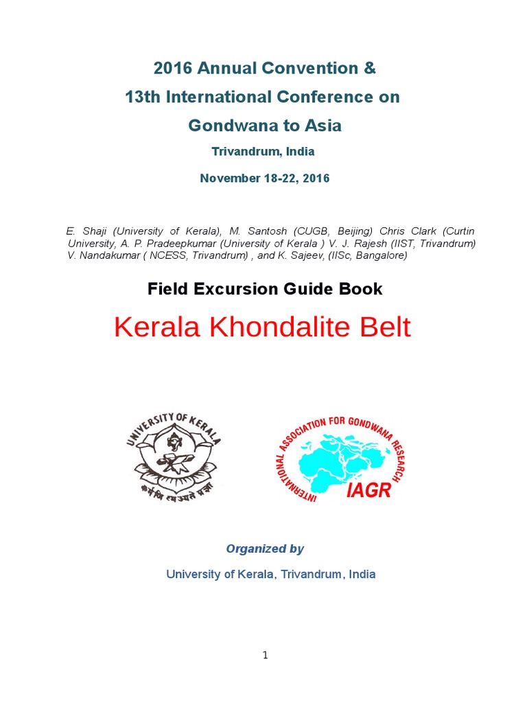 Field Excursion Guide Book Geology Kerala Khondalite Belt | PDF ...