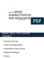 DataBase Administration and Managment
