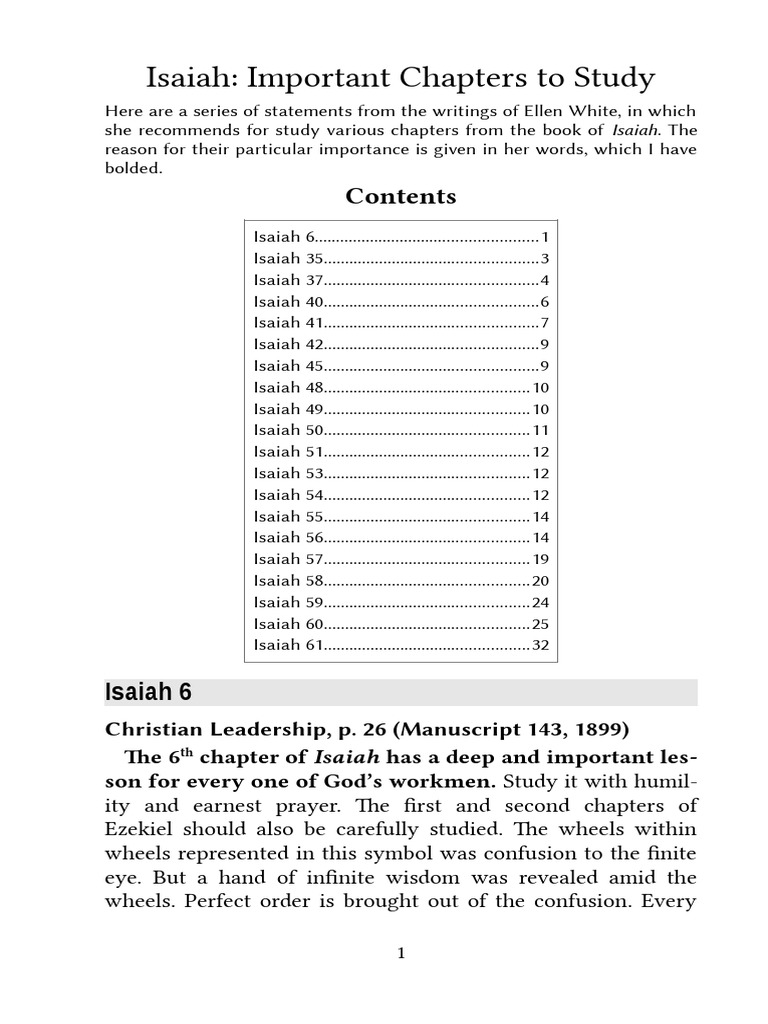 Key Isaiah Chapters for Study | PDF | Isaiah | Jesus