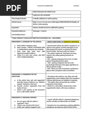ELC 231 - Article Outline