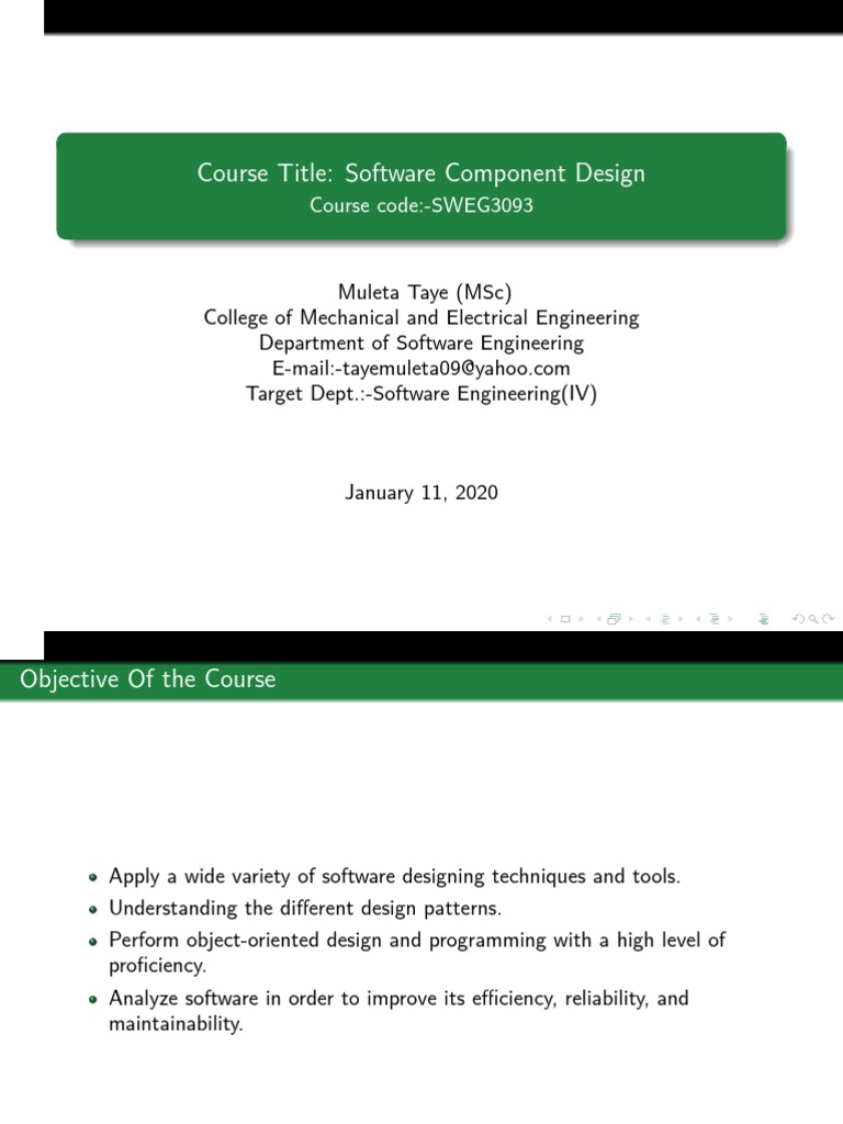 Software Component Design Course | PDF | Component Based Software ...